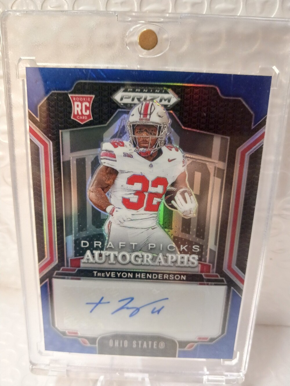 2025 Panini Prizm Draft Picks -  TreVeyon Henderson  Blue Prizm /249 (AU, RC)
